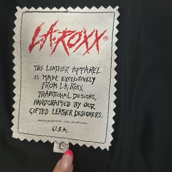 Vintage LA Roxx handcrafted studdedLeather jacket L - Picture 2 of 12